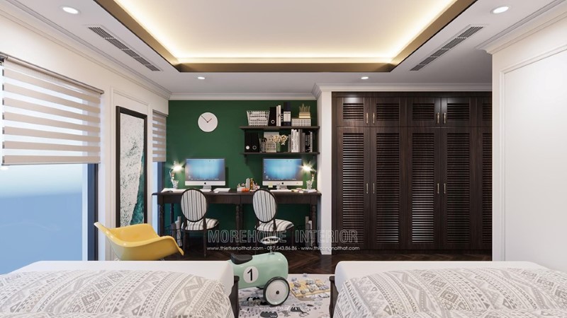 Mẫu bàn học bằng gỗ tự nhiên đẹp hiện đại cho phòng trẻ em bàn học trẻ em