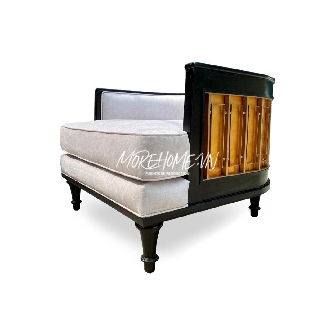 Sofa đơn bọc nỉ cao cấp nét chấm phá độc đáo cho phòng khách thêm sang trọng